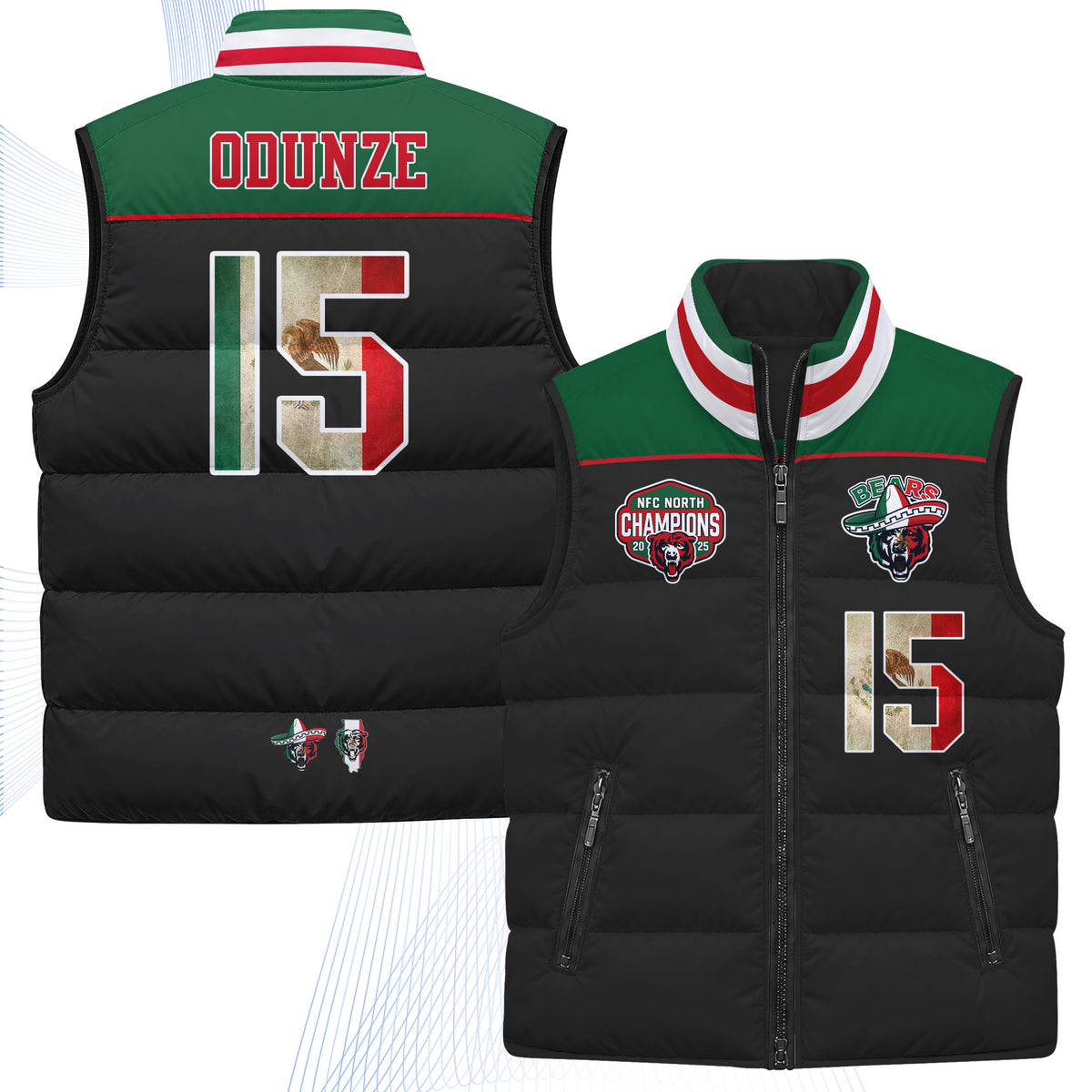 CHI Mexico Style Puffer Vest - Printed V2