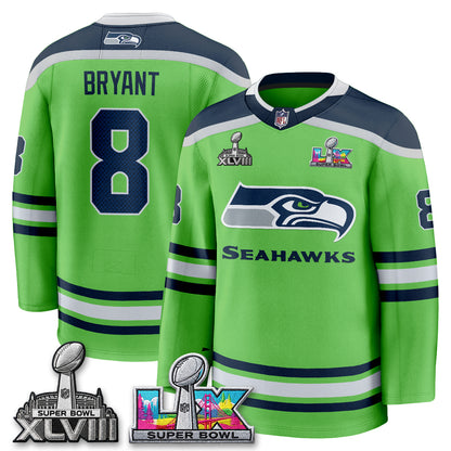 SEA 2X S.Bowl Champions Patch Hockey Jersey - Stitched