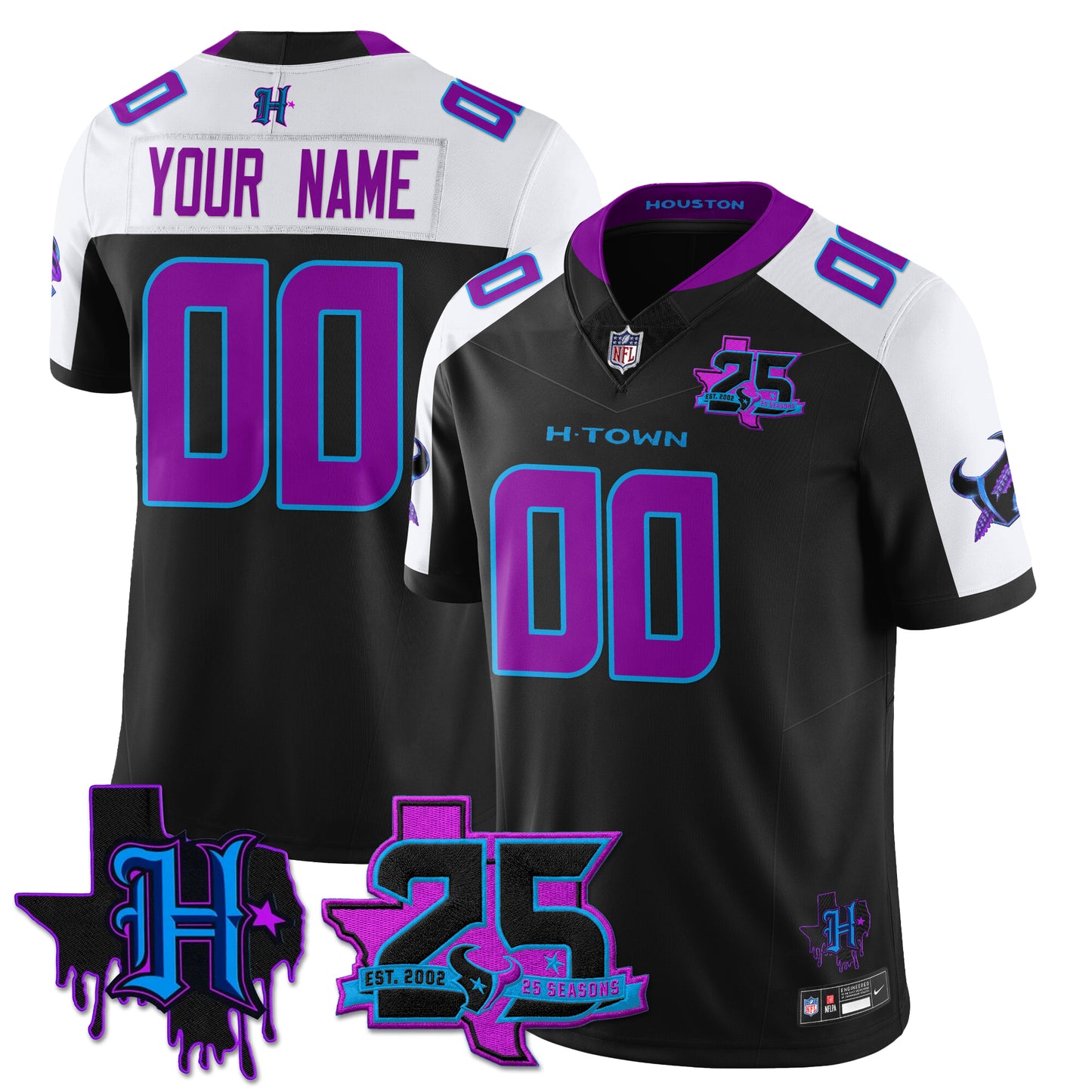 HOU 25th Seasons in 2026 DJ Screw Vapor Custom Limited Jersey - All Stitched
