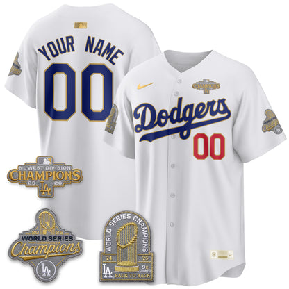 LAD 2026 NL West Champs Gold Vapor Custom Jersey- Stitched