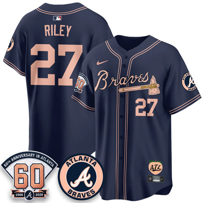 ATL 60th Anniversary Peach Edition Vapor Premier Limited Jersey - All Stitched