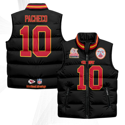 Kansas City Chiefs 4X Champs Gold Edition Puffer Vest - Printed