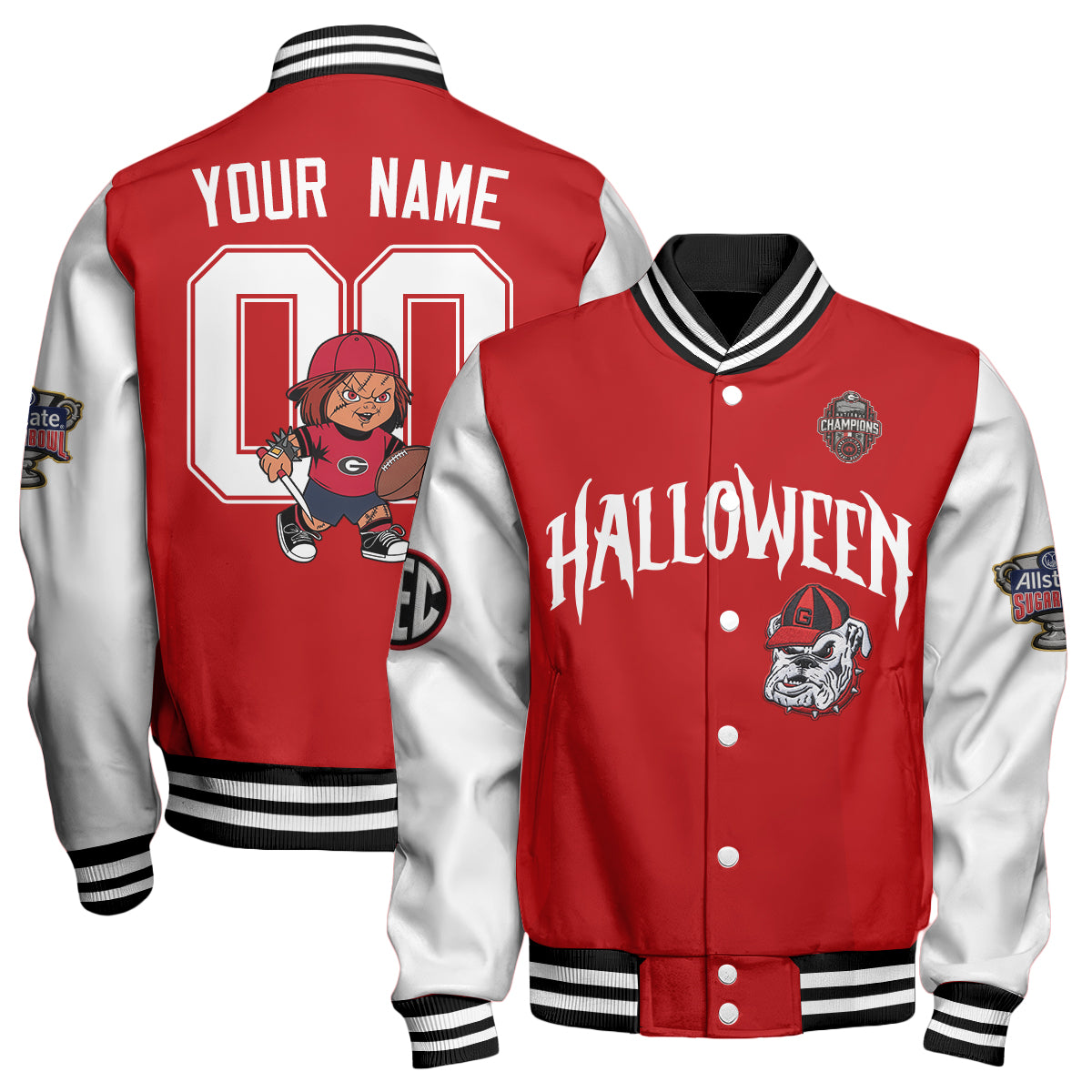 GB x Killer Doll Horror Movie Halloween 2026 Edition Custom Baseball Jacket - Printed