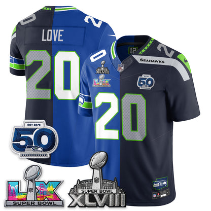 Seattle Seahawks SB LX Champs Split Edition Vapor Jersey - Stitch