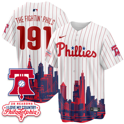 Philadelphia Phillies "26 Reasons I Love My Country" Edition Vapor Jersey - Stitched