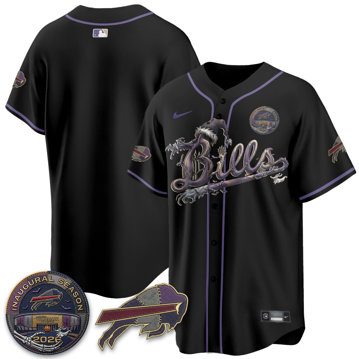 BUF 2026 Nightmare Edition Vapor Baseball Jersey - Stitched