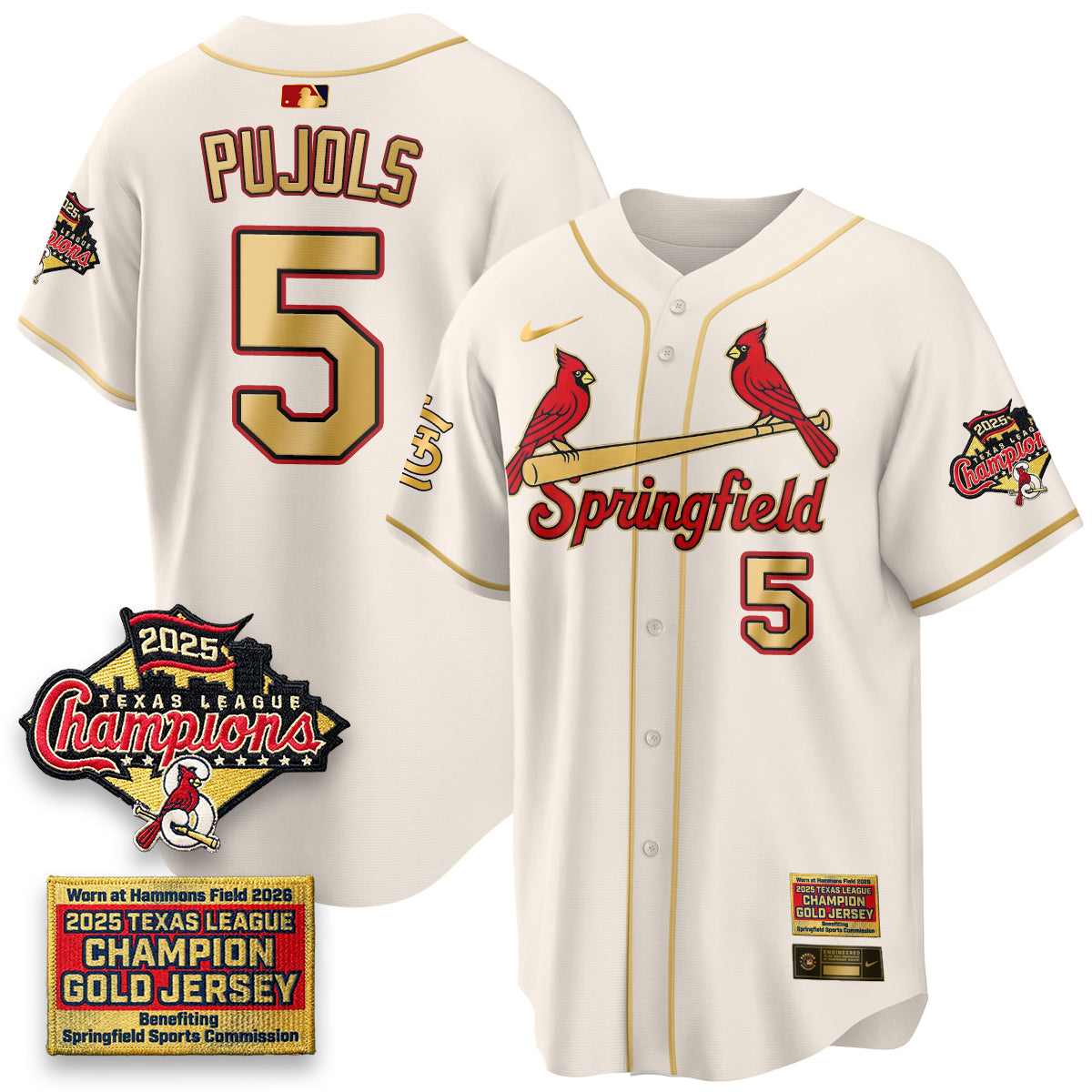 STL Springfield's Championship Gold Limited Jerseys - Stitched