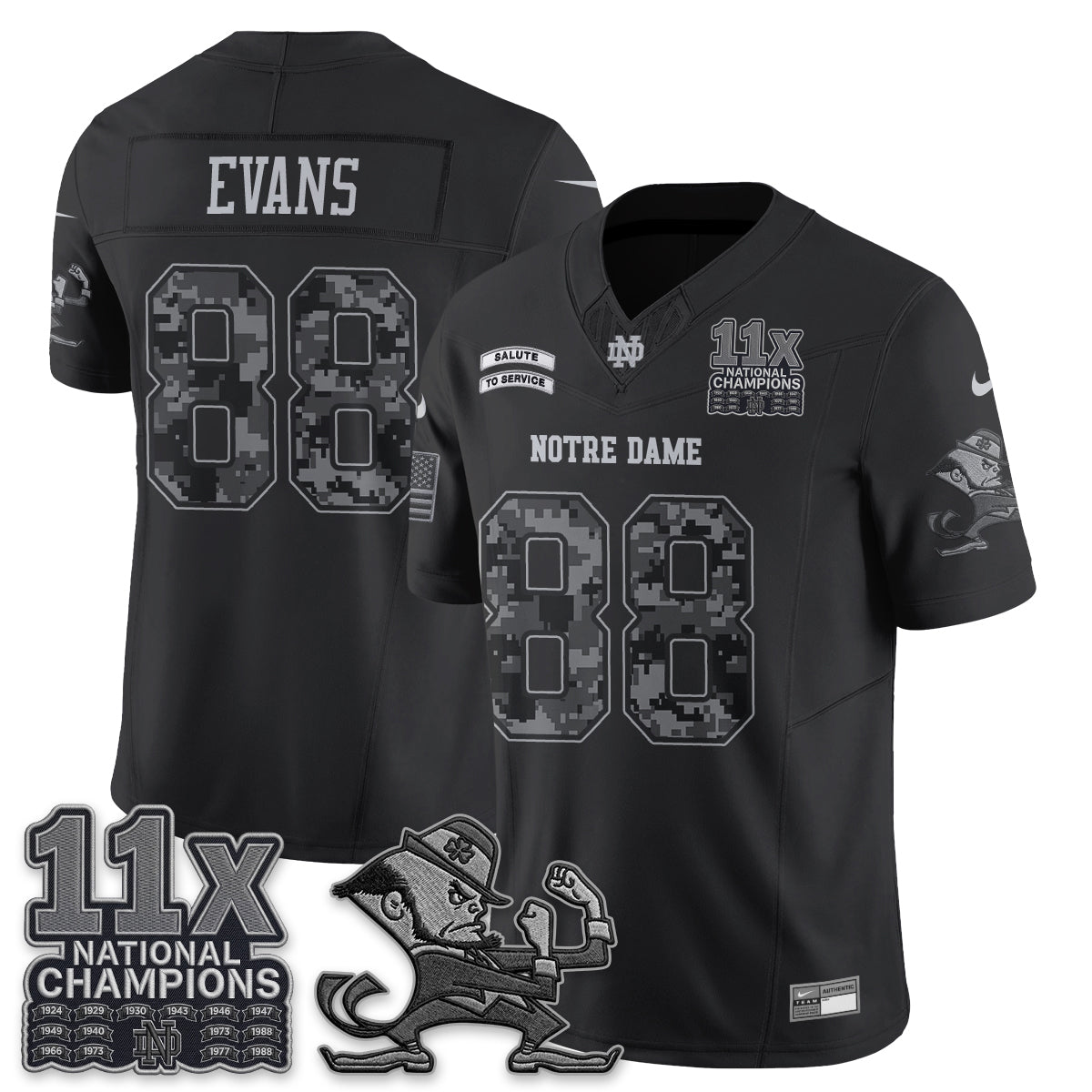 Notre Dame Fighting Irish 2026 Salute to Service Vapor Jersey - Stitched
