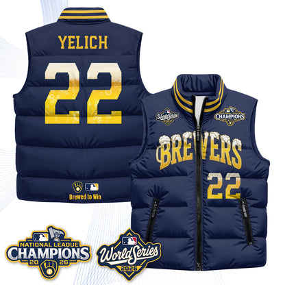 MIL "Pitcher & Pint" 2026 NL Champions Puffer Vest - Printed