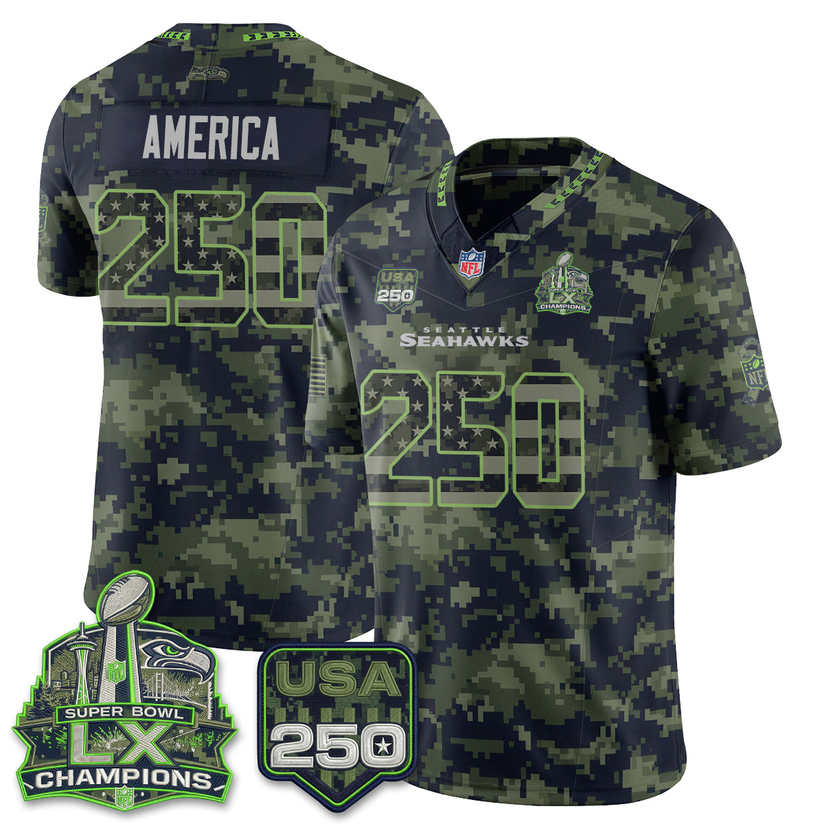 Seattle Seahawks 2026 Salute to Service Edition Vapor Jersey - Stitched