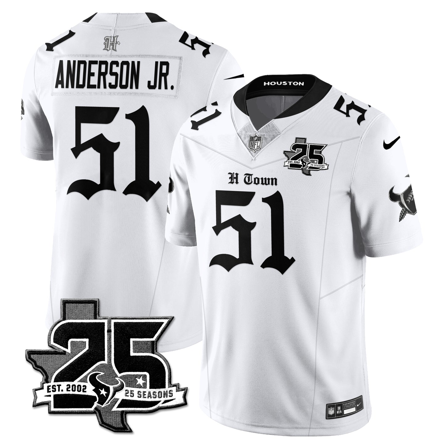 HOU 25th Seasons in 2026 Gothic Vapor Gold Edition Limited Jersey - All Stitched