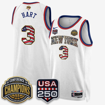 New York Knicks 2026 NBA Eastern Conference Champions x Fourth of July Vapor Jersey - Stitched