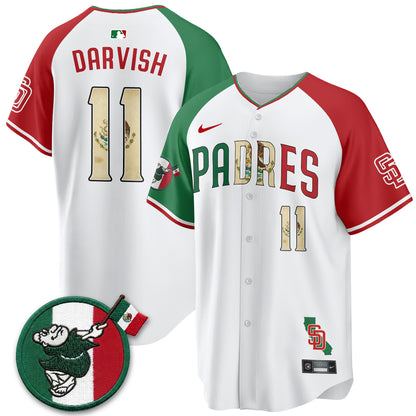 San Diego Padres Mexico Style Vapor Jersey - Stitched