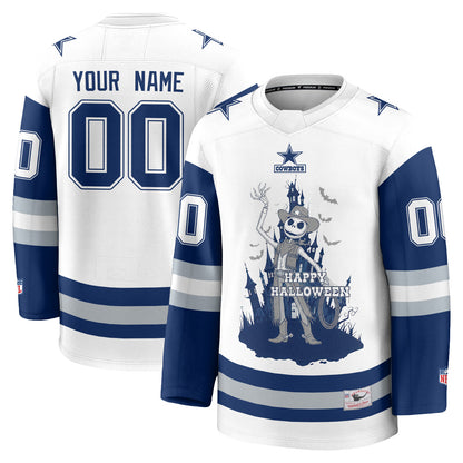 Dallas Cowboys x Nightmare Halloween 2026 Edition Custom Hockey Jersey - Printed
