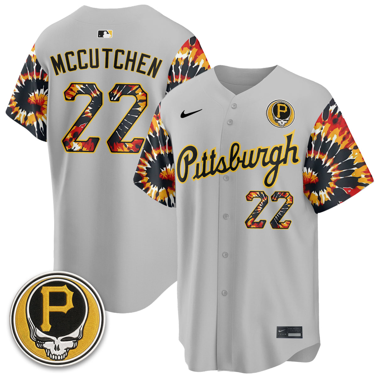 Pittsburgh Pirates x Grateful Dead Vapor Limited Jersey - Stitched