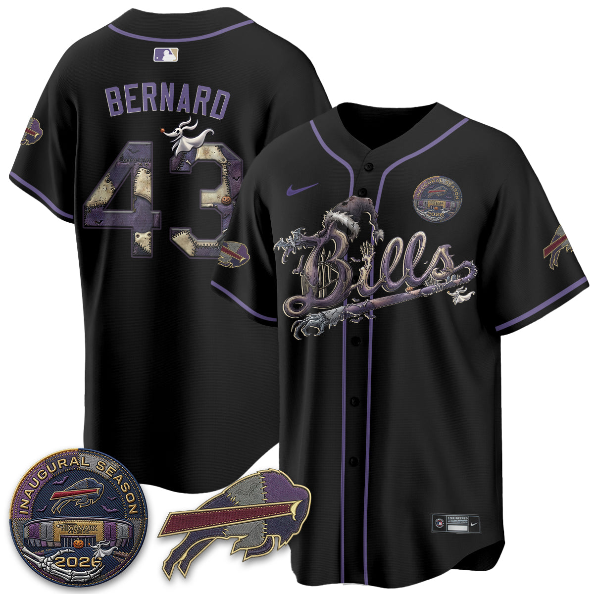 BUF 2026 Nightmare Edition Vapor Baseball Jersey - Stitched
