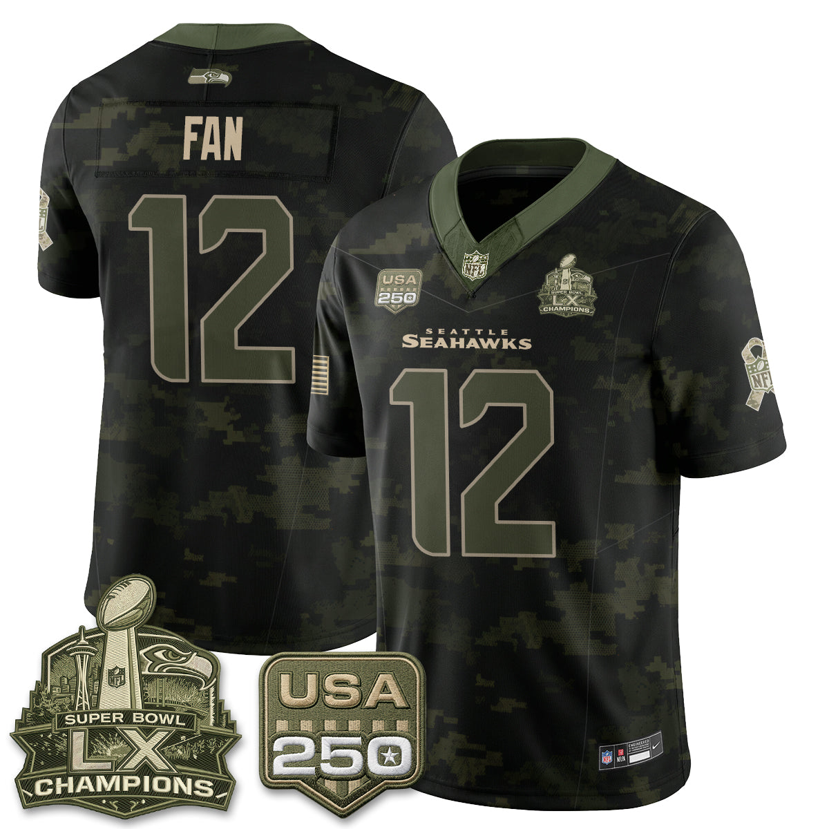 Seattle Seahawks 2026 Salute to Service Edition Vapor Jersey - Stitched