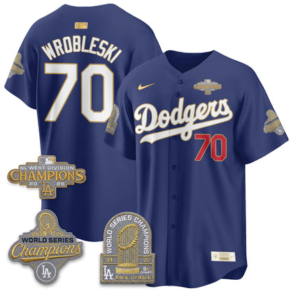 LAD 2026 NL West Champs Gold Vapor Jersey- Stitched