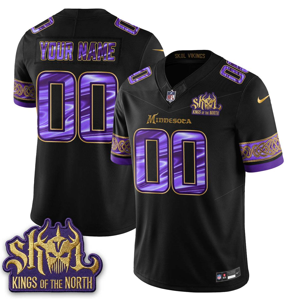 MIN Fangear Edition Warrior Skol Patch Vapor Custom Jersey - Stitched