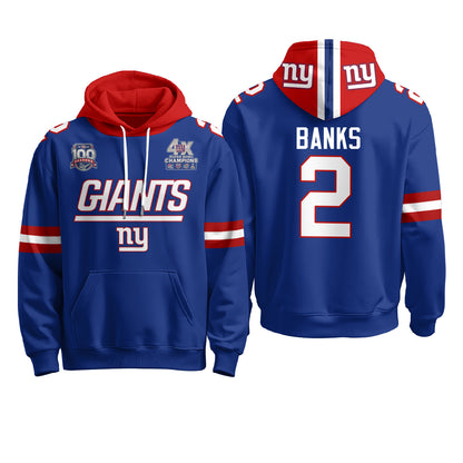 New York Giants 4X Champs S.Bowl Hoodie - Stitched