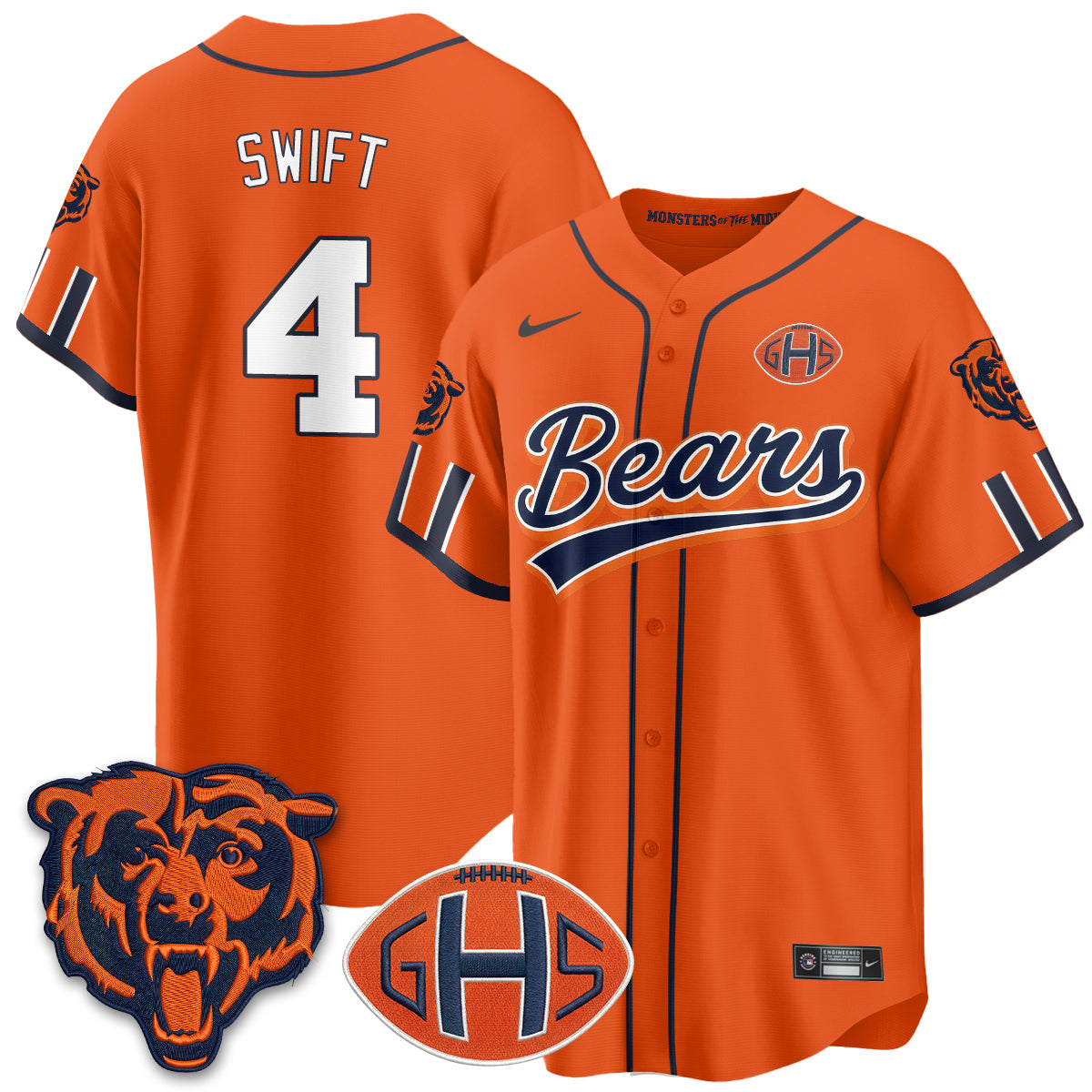 Chicago Bears 2026 Rivalries Baseball Vapor Jersey - Stitched