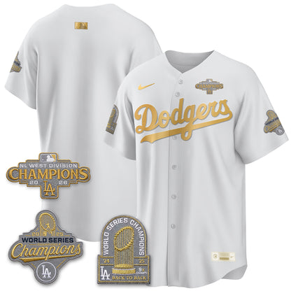 LAD 2026 NL West Champs Gold Vapor Jersey- Stitched