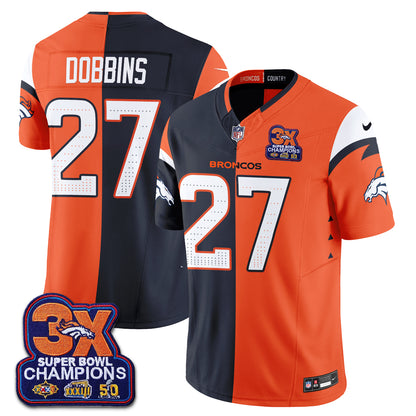 Denver Broncos Split Edition Vapor Jersey - Stitched