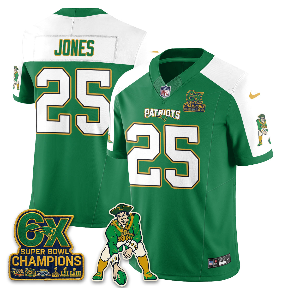 New England Patriots Irish Edition Vapor Jersey - Stitched