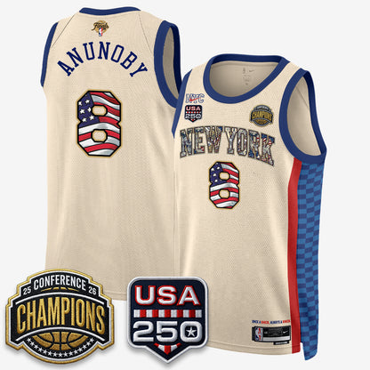 New York Knicks 2026 NBA Eastern Conference Champions x Fourth of July Vapor Jersey - Stitched