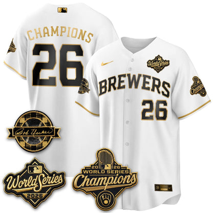 MIL 2026 WS Champions - Bob Uecker Patch Vapor Jersey - Stitched