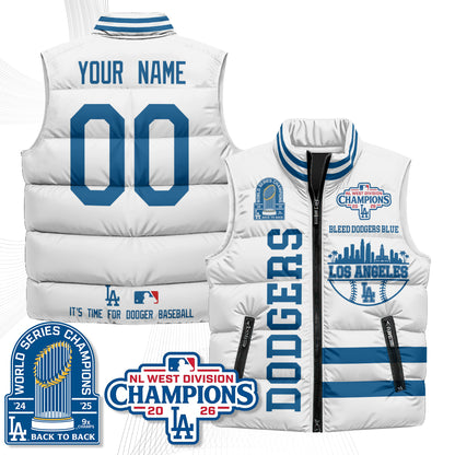 LAD "Bleed Blue" Custom Puffer Vest - Printed