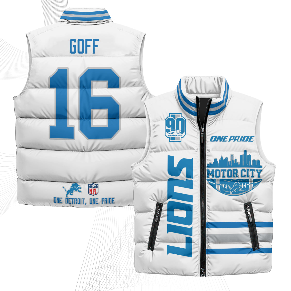 DET Motor City Puffer Vest - Printed