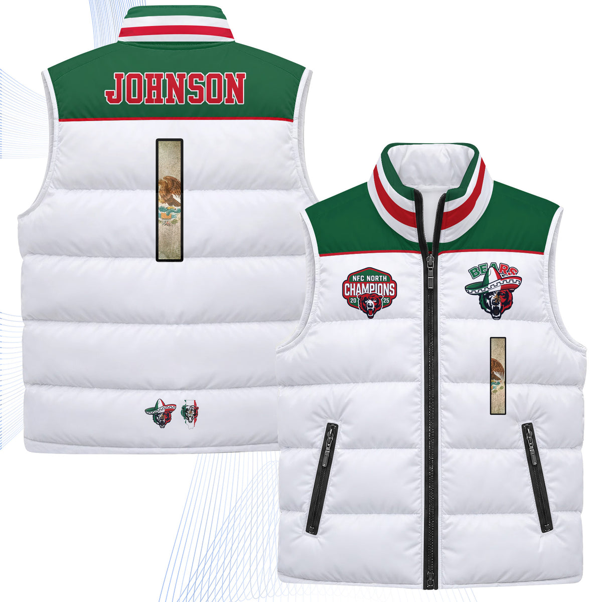 CHI Mexico Style Puffer Vest - Printed V2