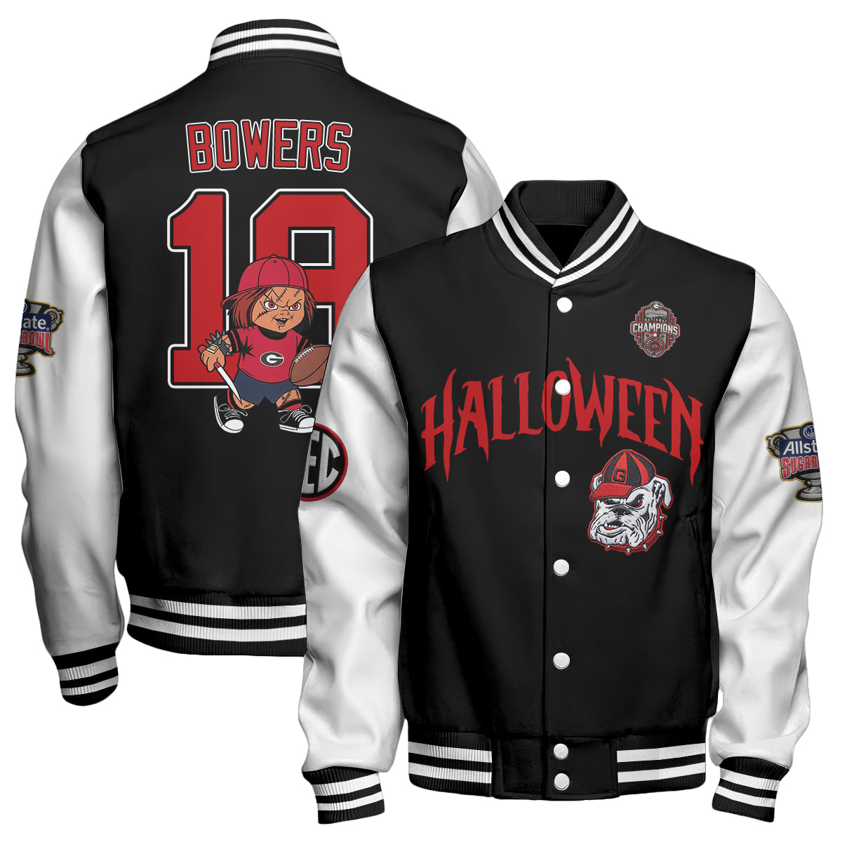 GB x Killer Doll Horror Movie Halloween 2026 Edition Baseball Jacket - Printed