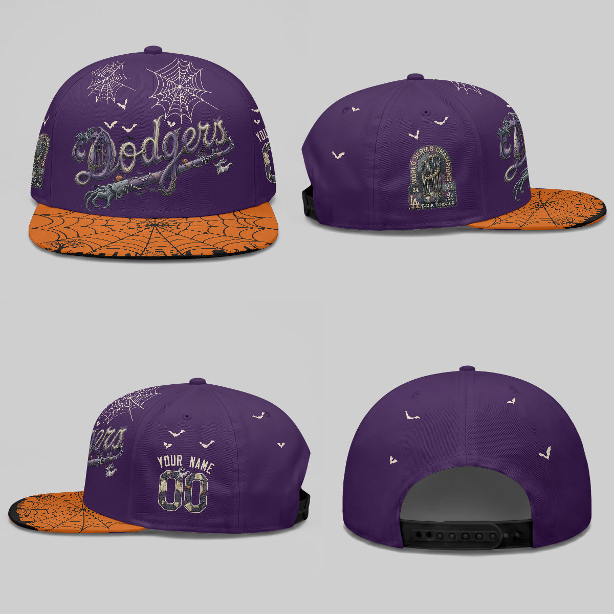 Los Angeles Dodgers Nightmare Personalized Snapback Cap - Printed