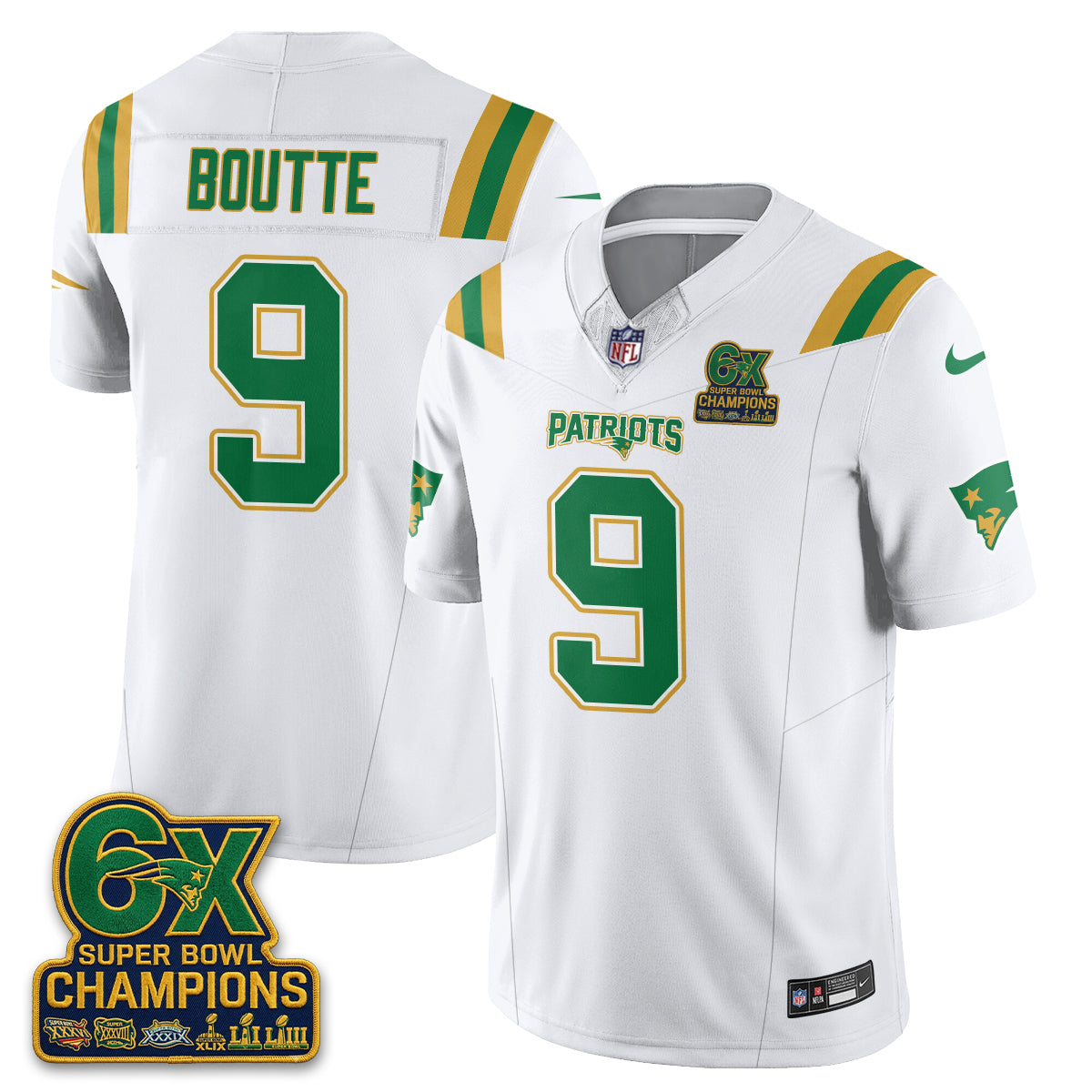 New England Patriots Irish Edition Vapor Jersey - Stitched