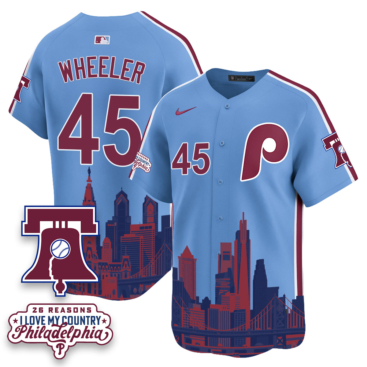 Philadelphia Phillies "26 Reasons I Love My Country" Edition Vapor Jersey - Stitched