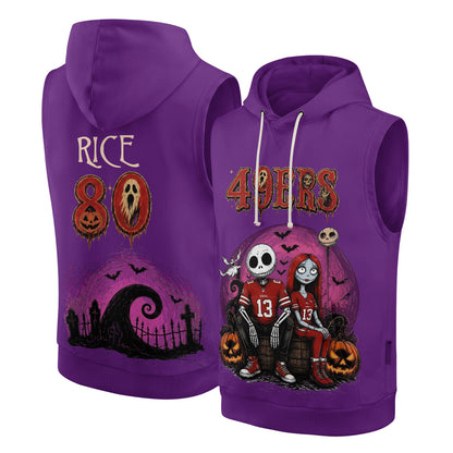 SF x Skeleton Gentleman & Rag Doll Bride Edition Sleeveless Hoodie Tank Top - Printed