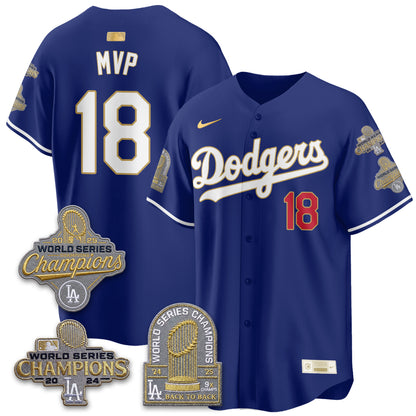 LAD Gold Collection Stadium Vapor Limited Jersey - Back to Back 9x Champs - All Stitched