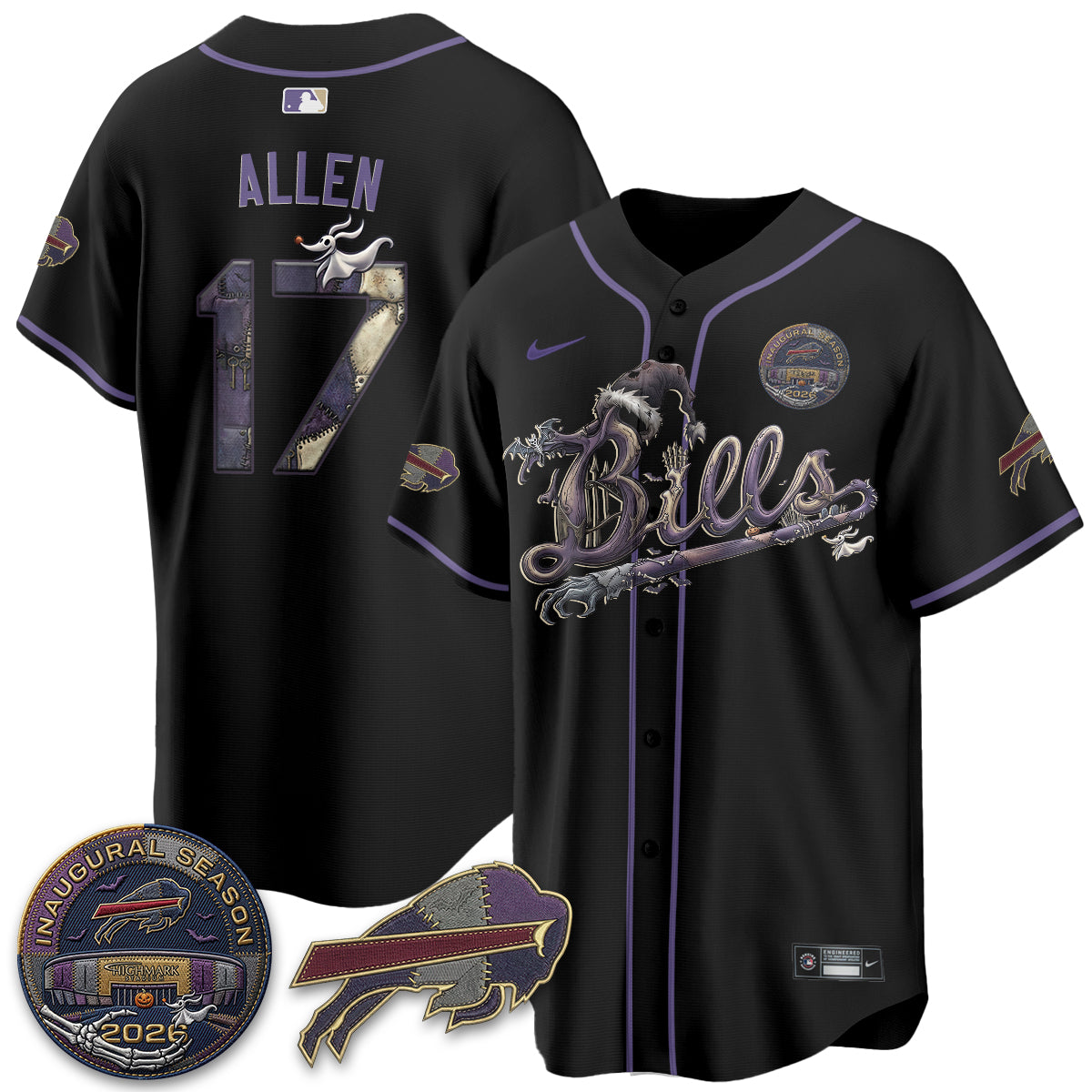 BUF 2026 Nightmare Edition Vapor Baseball Jersey - Stitched