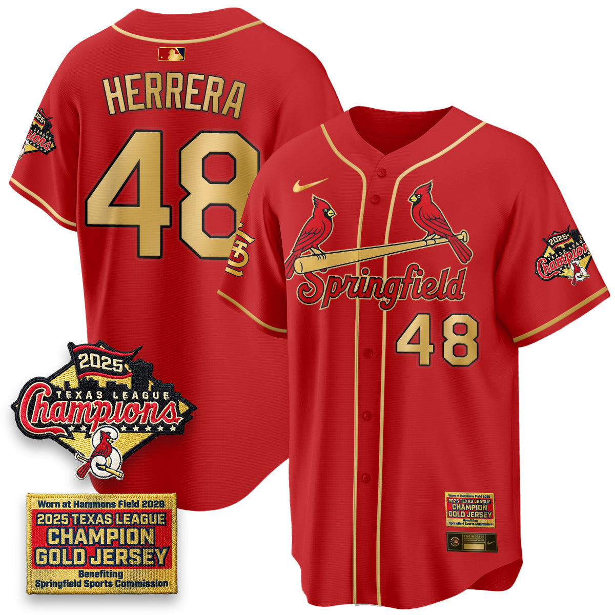 STL Springfield's Championship Gold Limited Jerseys - Stitched