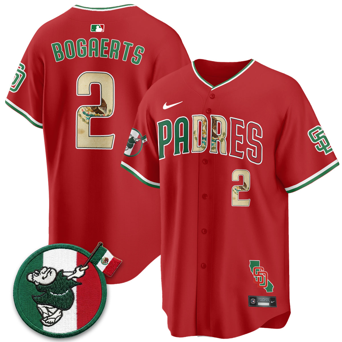 San Diego Padres Mexico Style Vapor Jersey - Stitched
