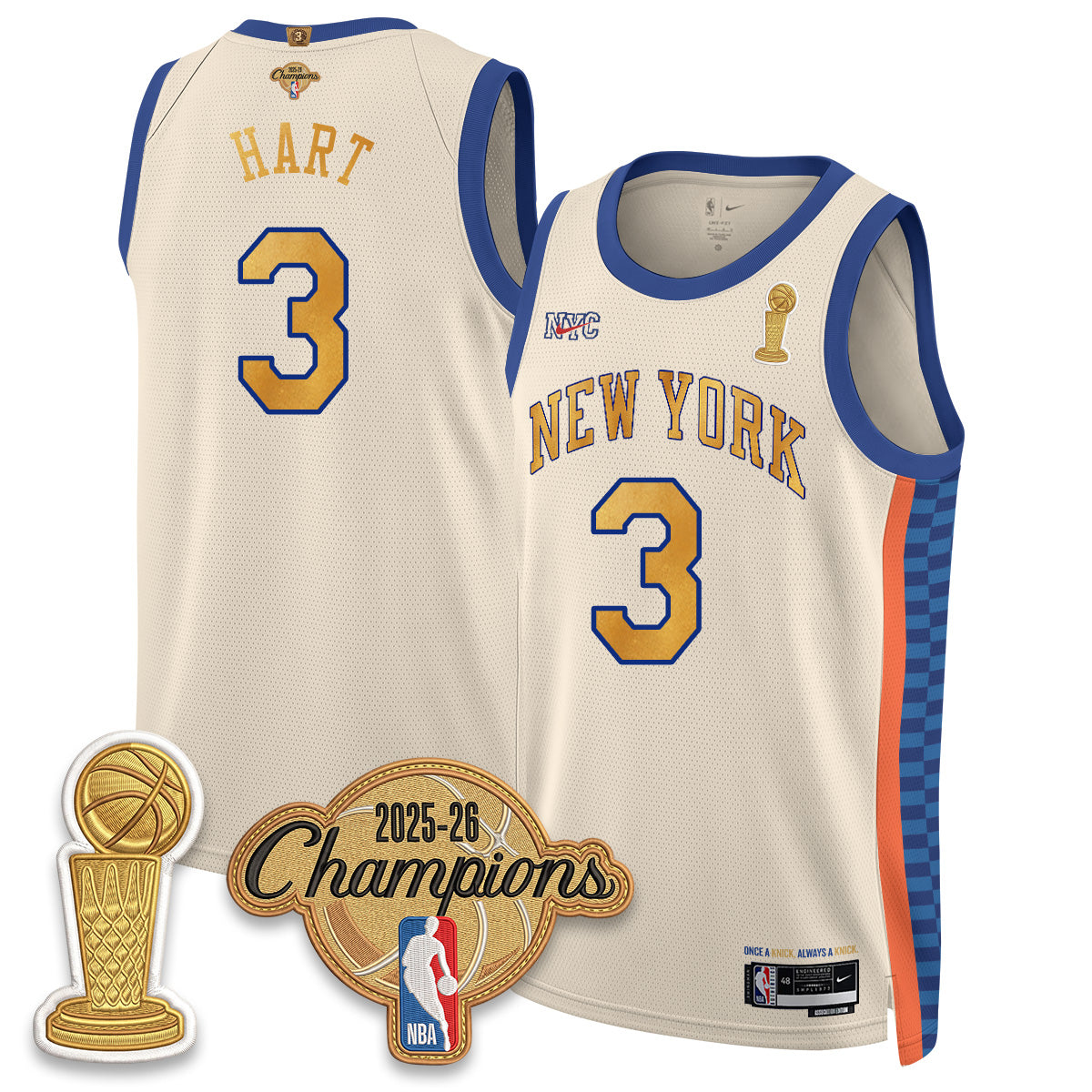 New York Knicks Champions Night Vapor Jersey - Stitched