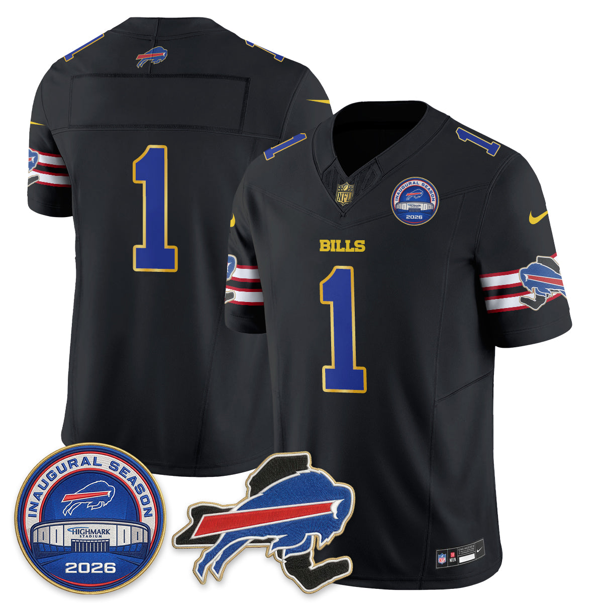BUF 2026 Gold Trim Edition Vapor Jersey - Stitched