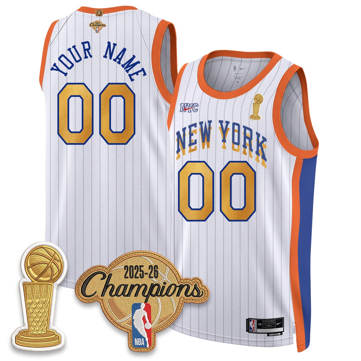 New York Knicks Champions Night Custom Vapor Jersey - Stitched