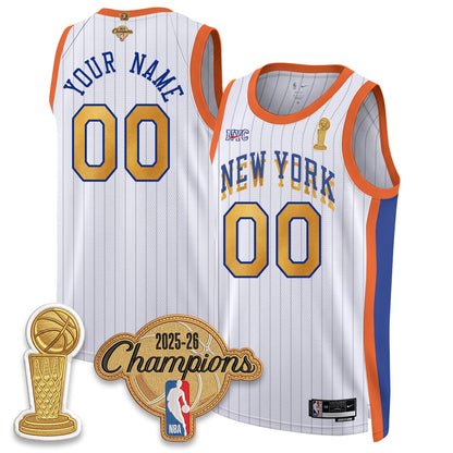 New York Knicks Champions Night Custom Vapor Jersey - Stitched