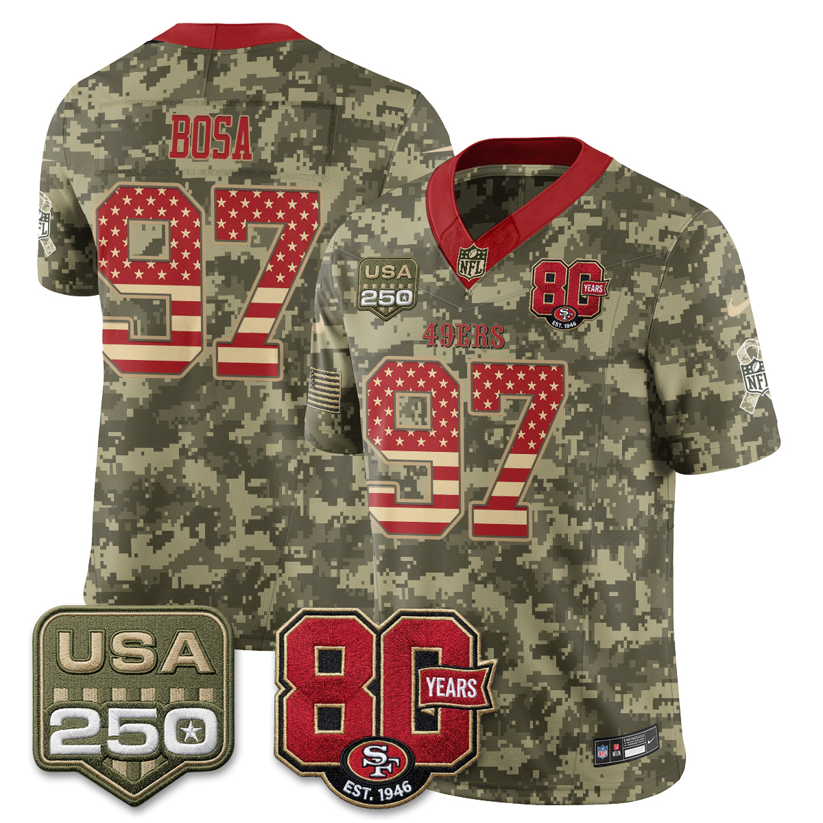 San Francisco 49ers 2026 Salute to Service Edition Vapor Jersey - Stitched