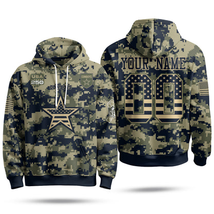 DAL 2026 Salute To Service Edition Pullover Custom Hoodie - Printed