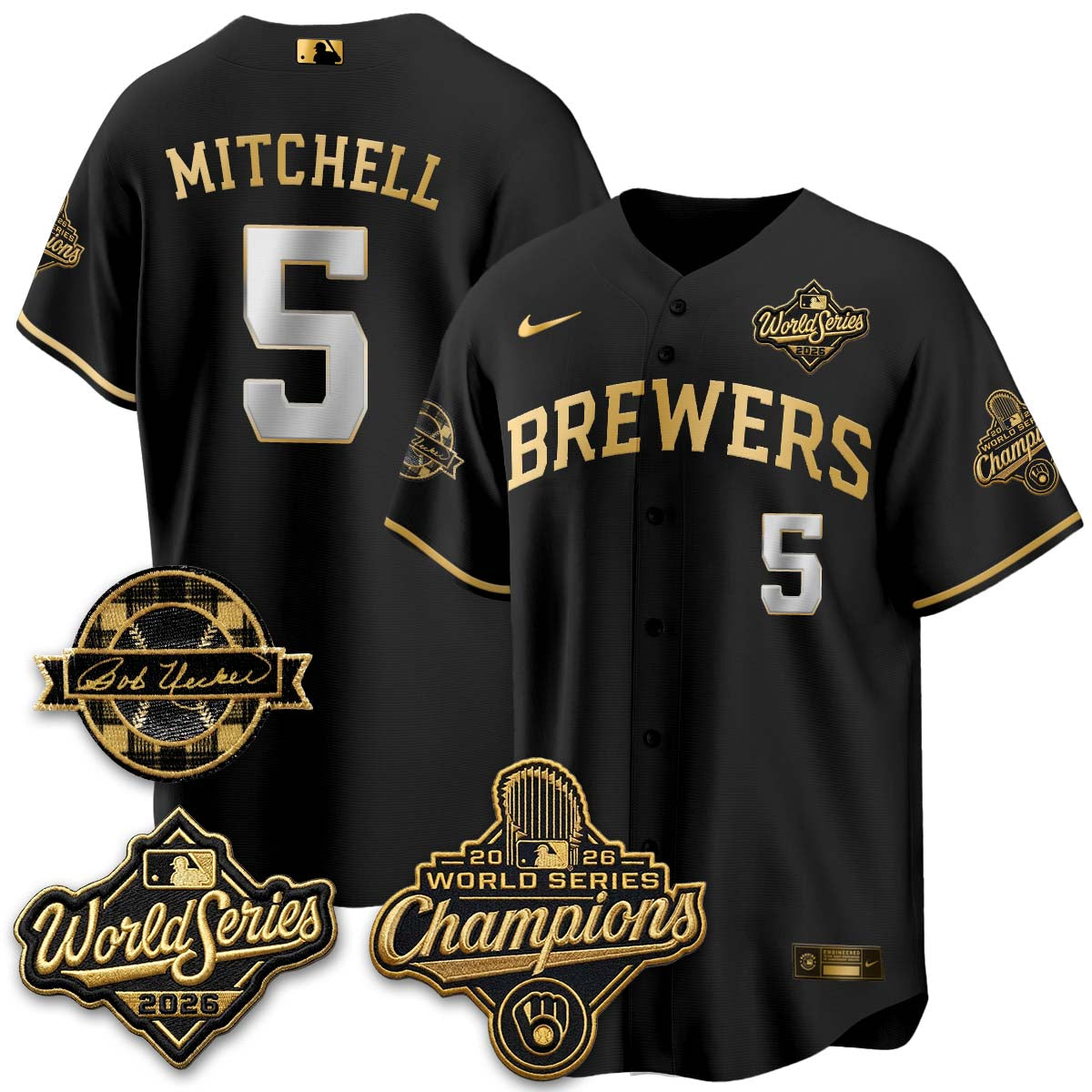 MIL 2026 WS Champions - Bob Uecker Patch Vapor Jersey - Stitched