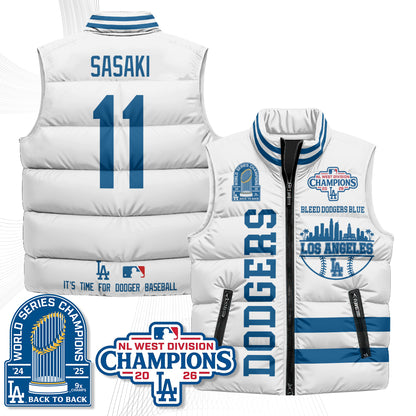 LAD "Bleed Blue" Puffer Vest - Printed
